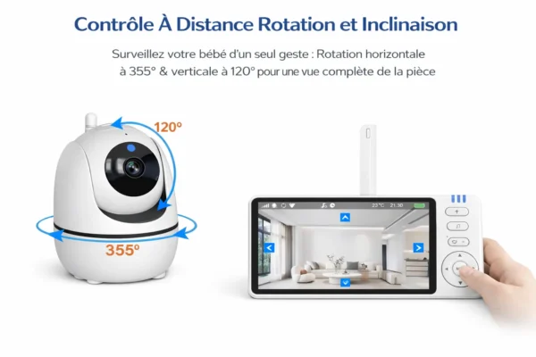 Babyphone camera 5” – Surveillance jour & nuit