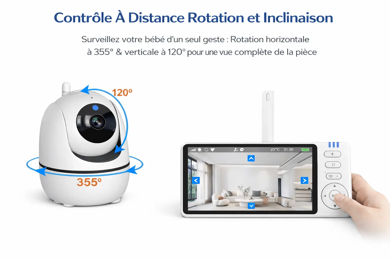 Babyphone camera 5” – Surveillance jour & nuit – Image 3