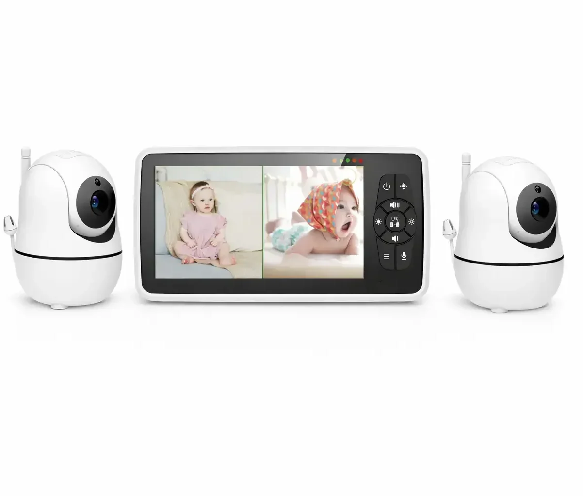 Babyphone vidéo 5 pouces avec écran HD et 2 caméra