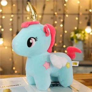 Peluche licorne bleu