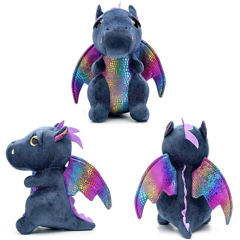 Peluche Dragon Noir 25 cm Douce et Fantastique – Image 3