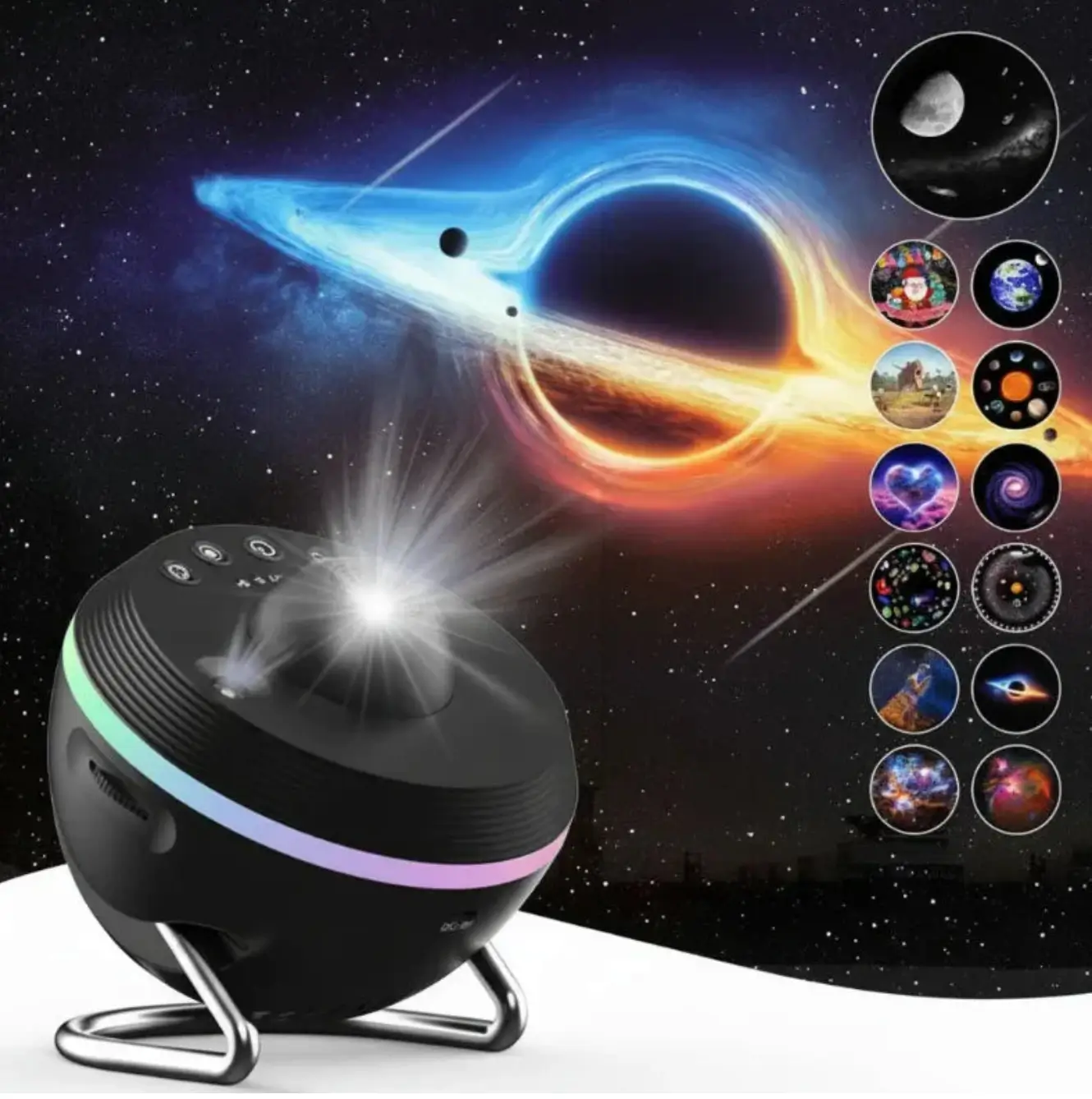 Projecteur Galaxie – Veilleuse Ciel Étoilé avec 13 Projections – Image 1