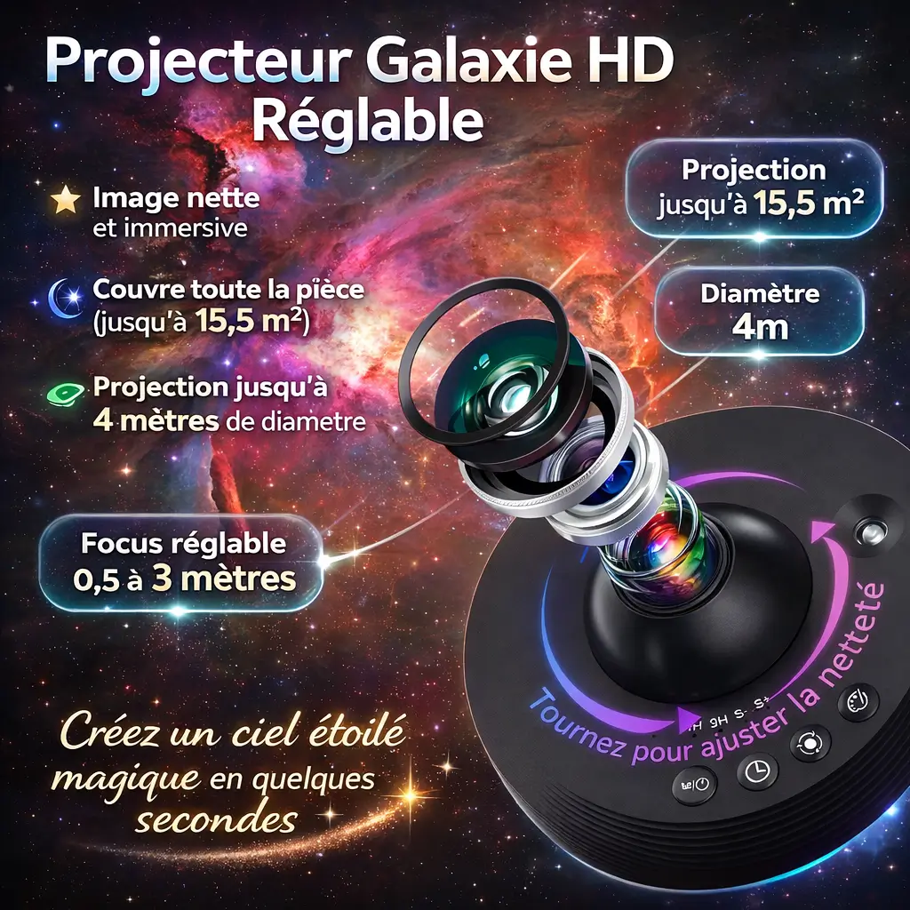 Projecteur galaxie pour enfant