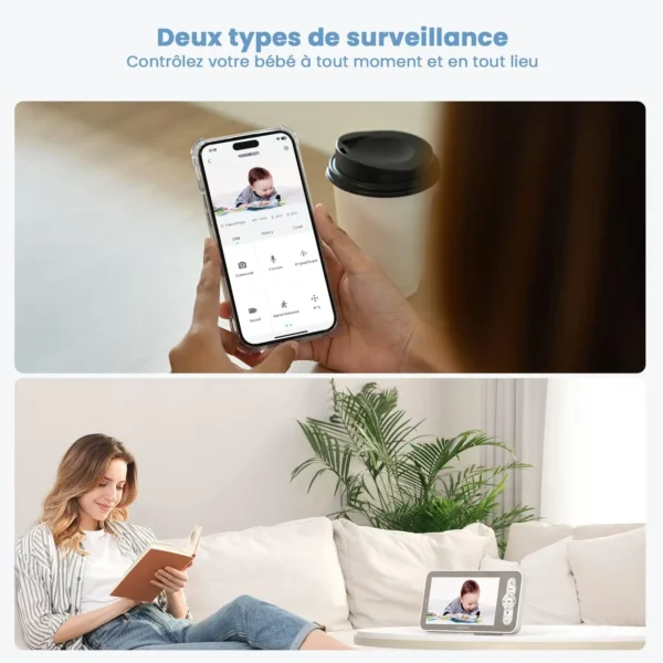 Babyphone 2 caméras 2K – Berceuses intégrées – Image 2