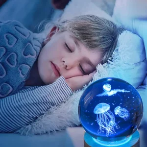 Veilleuse Méduse Cristal 3D – Lampe LED Apaisante – Image 6
