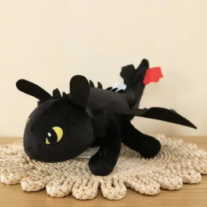 Peluche dragon noir – Doudou dragon doux