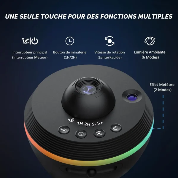 Projecteur Galaxie – Veilleuse Ciel Étoilé avec 13 Projections