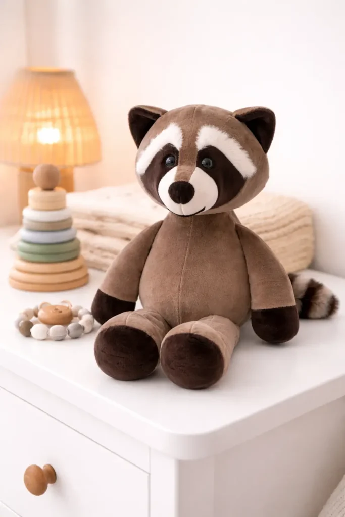 peluche raton laveur doudou bebe
