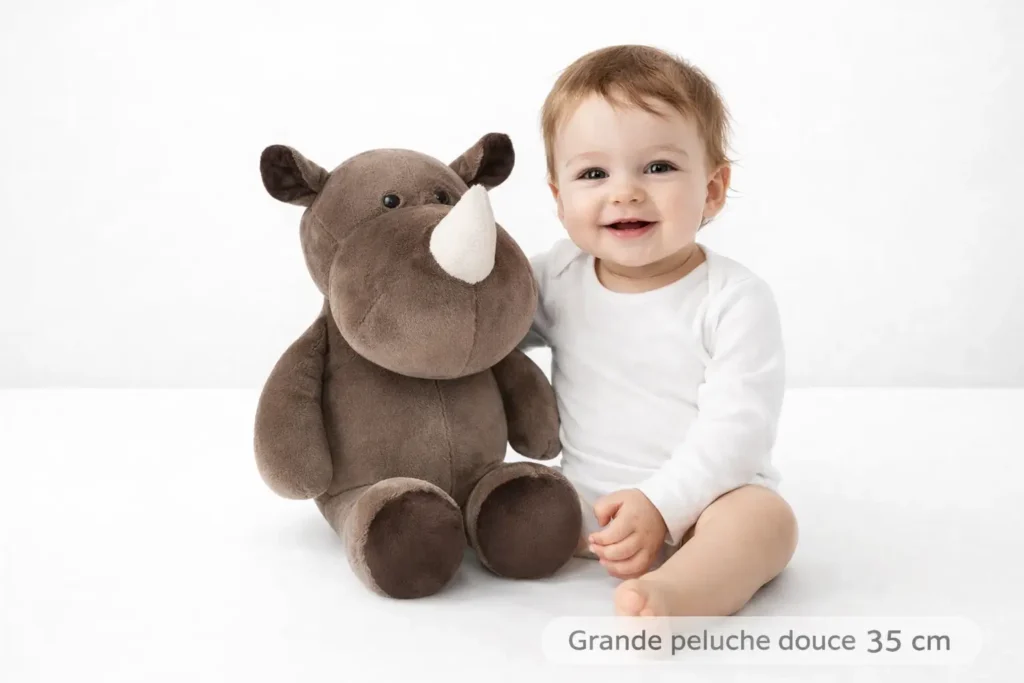 peluche rhinocéros 35cm