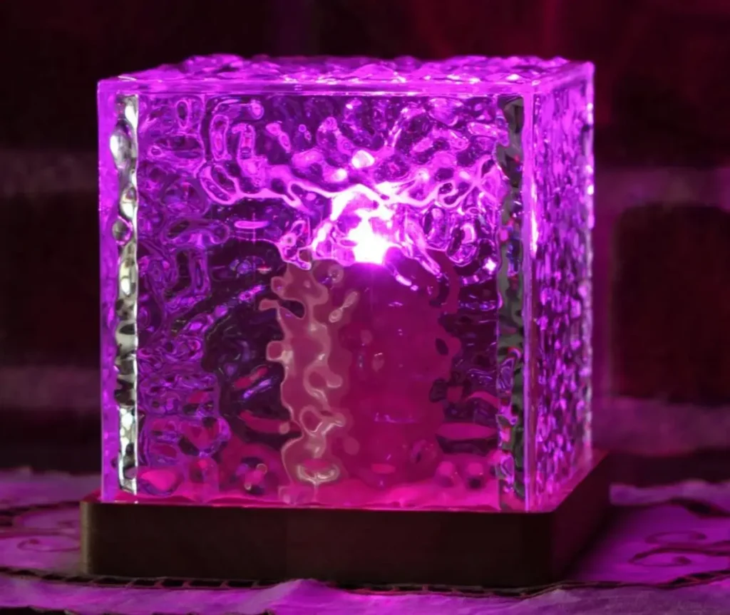 Veilleuse Led - Lampe Cube Cristal
