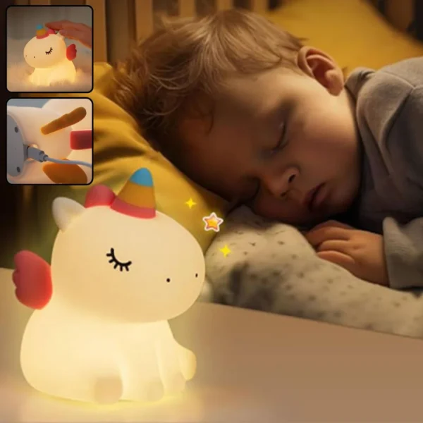 Veilleuse Bébé Licorne – Lampe Tactile