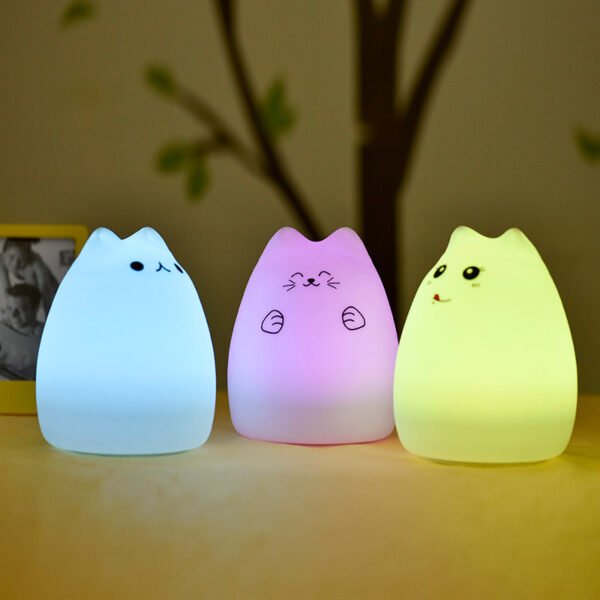 Veilleuse bébé Chat – Lampe Tactile Silicone
