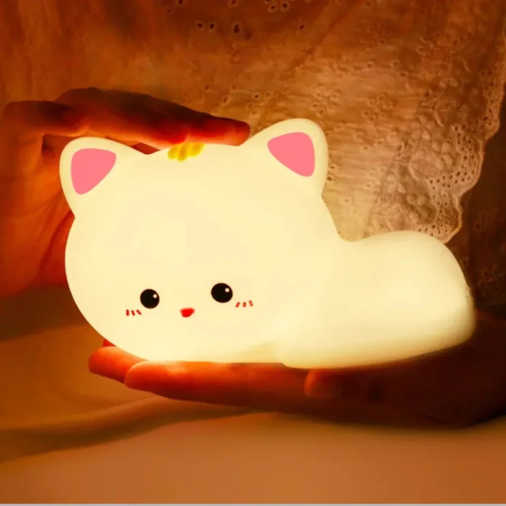 Veilleuse Chat Mignon Lampe LED Douce